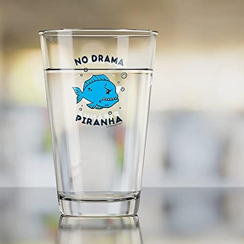אין הומור מצחיק דגי פיראניה דרמה 16 כוס ליטר עוז, זכוכית מחוסמת, עיצוב מודפס &מגבר; מתנת אוהד מושלמת |